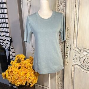 Duluth Trading Elegant Soft Sage Green Women's Double Knit T Shirt Top